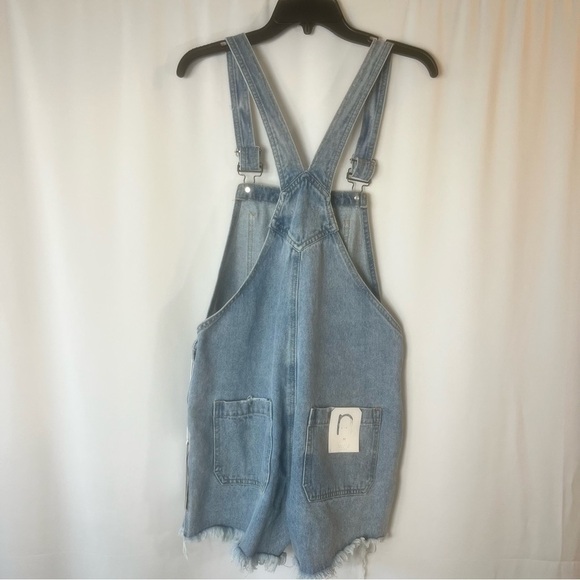 Nature Denim Veronica Overalls 100% cotton ripped Jean short overalls size:M - Picture 13 of 17